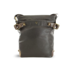 Čierna kožená kabelka so zipsom Mariel