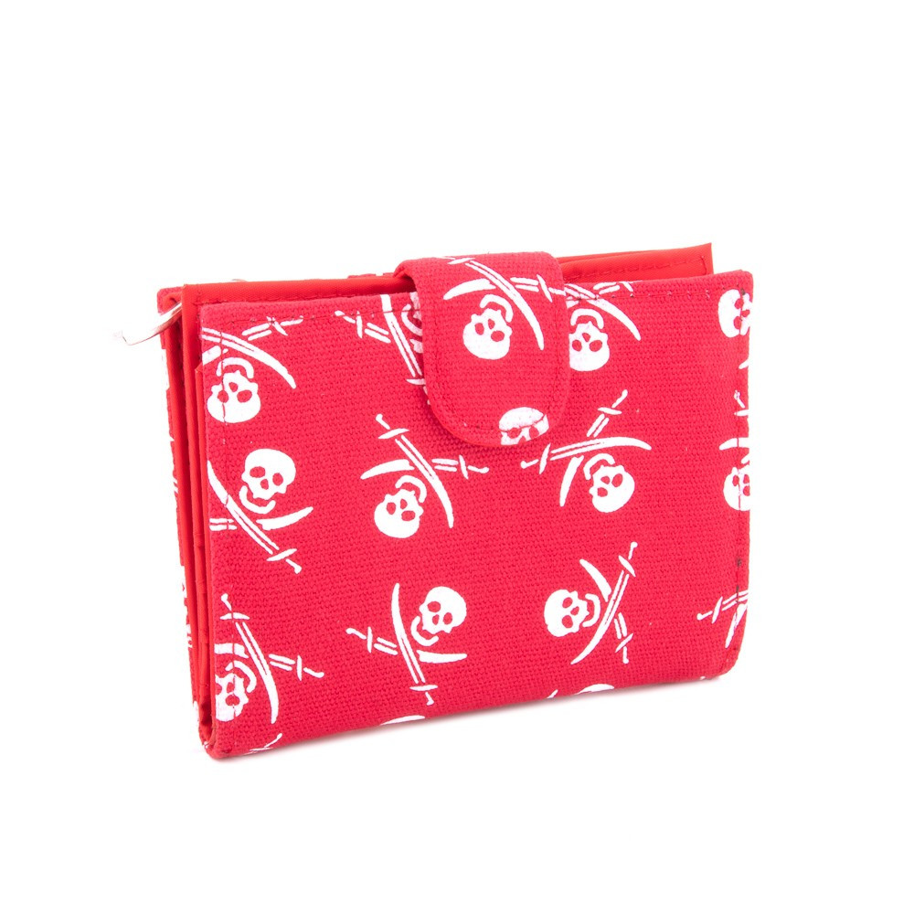 Červená pirátska jednoduchá peňaženka Sparou