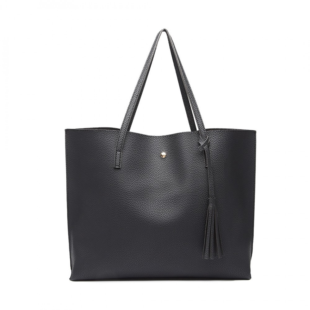 Čierna dámska elegantná kabelka pre formáty A4 Miss Aara