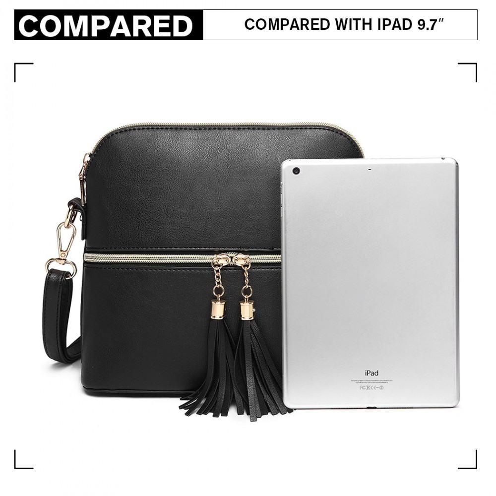 Černá dámská moderní crossbody kabelka Palma