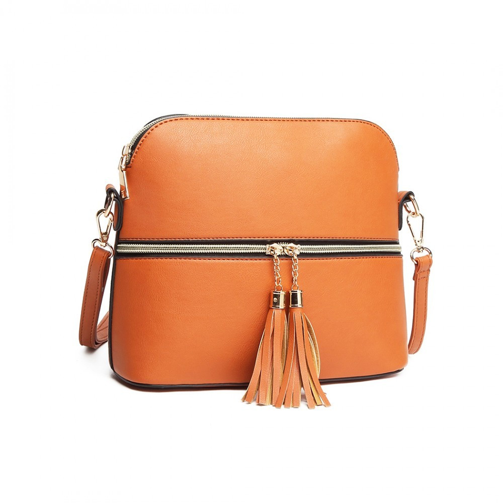 Hnedá dámska moderná crossbody kabelka Palma