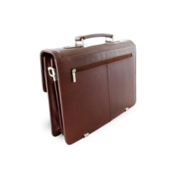 Hnedá manažérska aktovka z pravej kože Monades