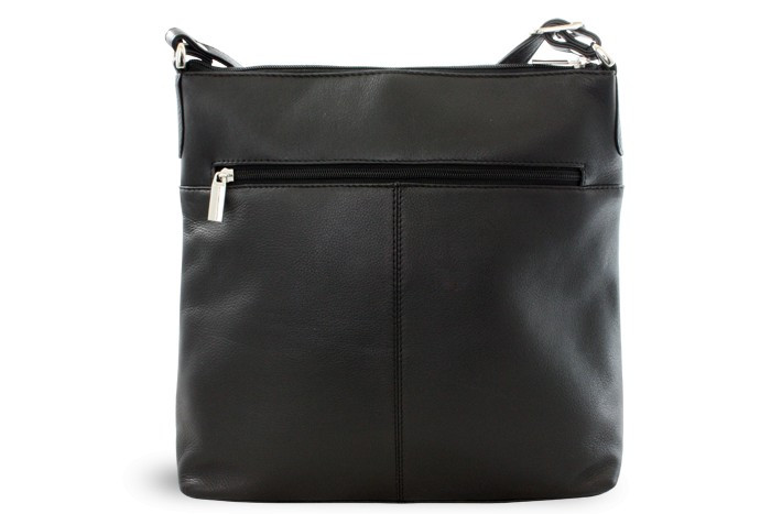 Hnědo černá dámská větší kožená crossbody kabelka Margaret