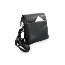 Čierny veľký kožený pánsky crossbag Angela