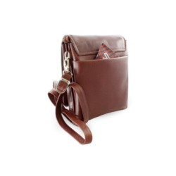 Hnedý veľký kožený pánsky crossbag Angela
