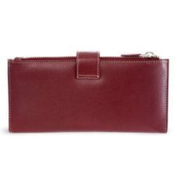 Veľká kožená burgundy peňaženka so zápinkou Sophia