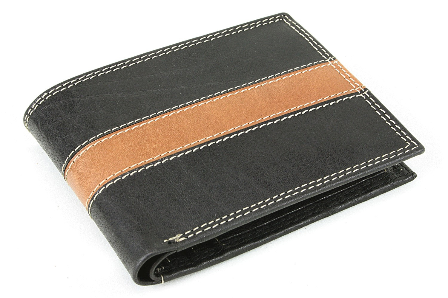 Čierna pánska kožená luxusná peňaženka Abelard