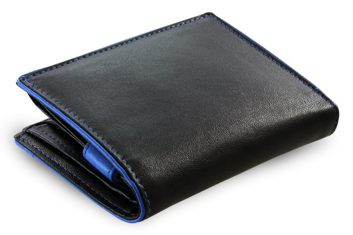 Čierno modrá pánska kožená peňaženka s vnútornou zápinkou Jennie