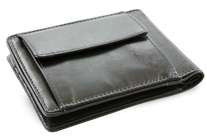 Čierno modrá pánska kožená peňaženka - dolárovka Angelica