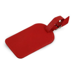 Červený kožený štítok na batožinu Brienli