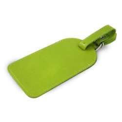 Svetlo zelená kožená visačka na batožinu Brienli