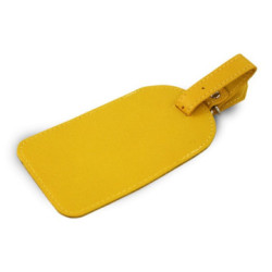Žltý kožený štítok na batožinu Brienli