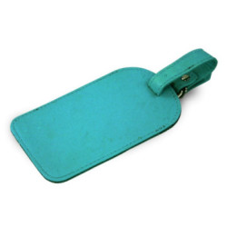 Svetlomodrý kožený batožinový štítok Brienli