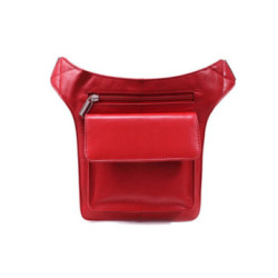 Červená kožená ľadvinka Tate