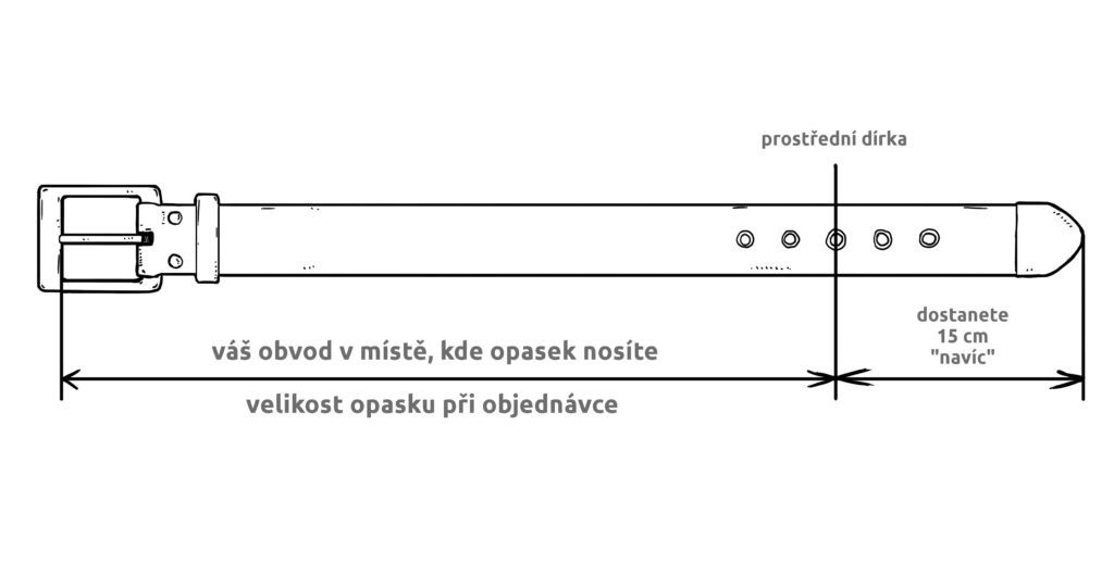 Hnědý prošívaný kožený pánský opasek do riflí Stew