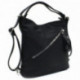 Černá dámská kabelka s kombinací batohu Adalyn