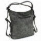 Tmavě šedá dámská kabelka s kombinací batohu Adalyn
