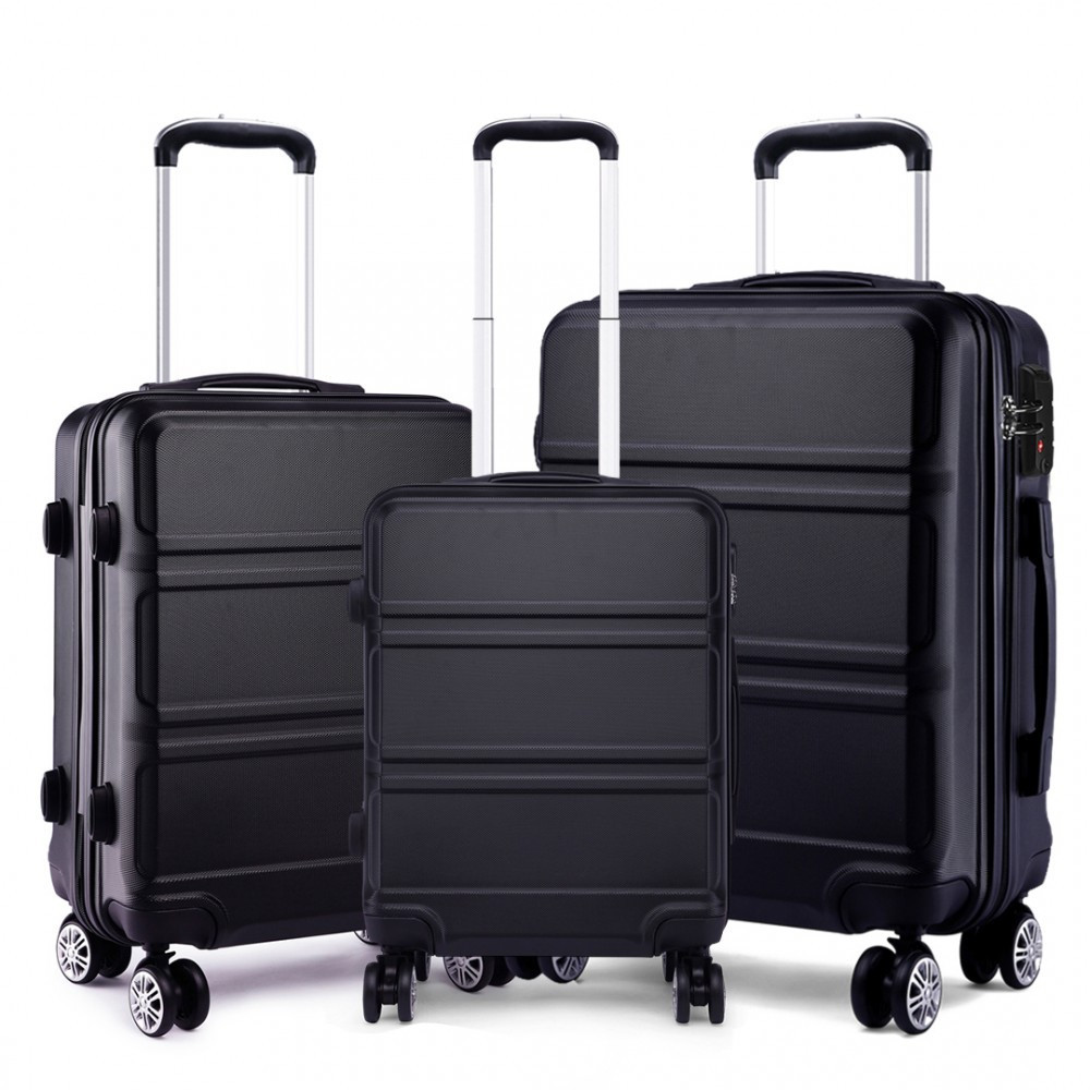 Čierny cestovný kvalitný set kufrov 3v1 Kylah