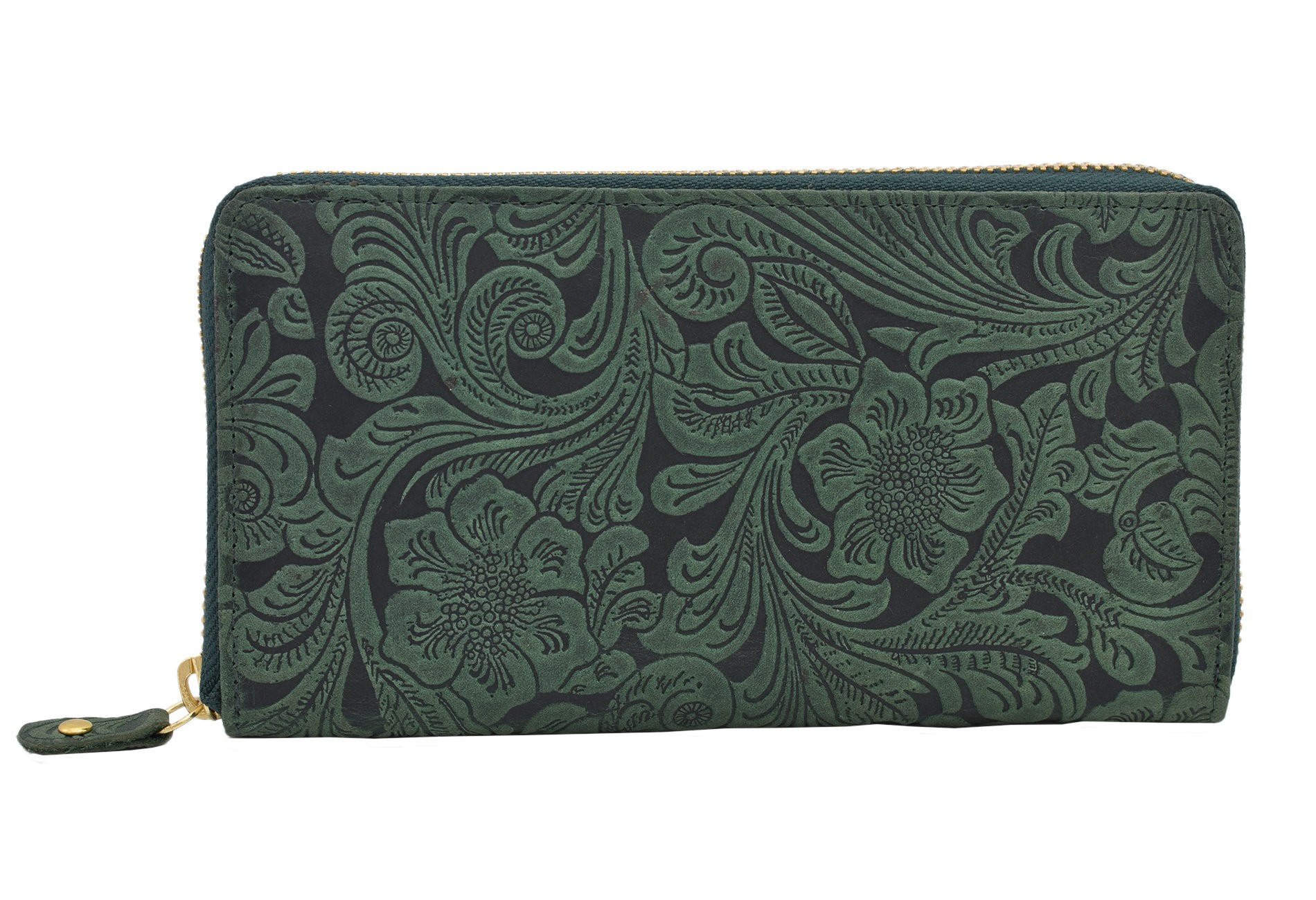 Zelená zipsová dlhá dámska peňaženka Gardenia
