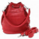 Červená vzorovaná dámská kabelka ve tvaru vaku Leondrea