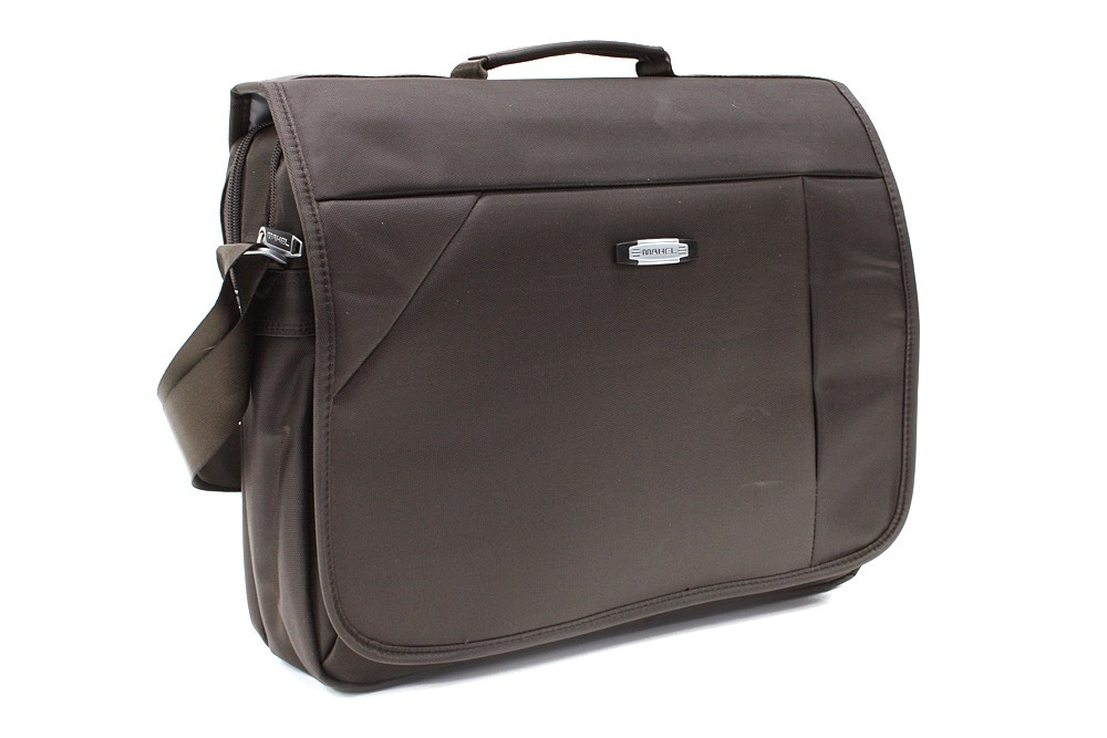 Kvalitná tmavo hnedá pánska taška na notebook Zaiden