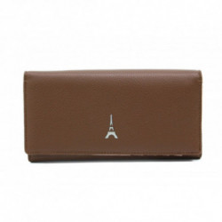 Tmavo hnedá klopnová dámska peňaženka s rámom Reina