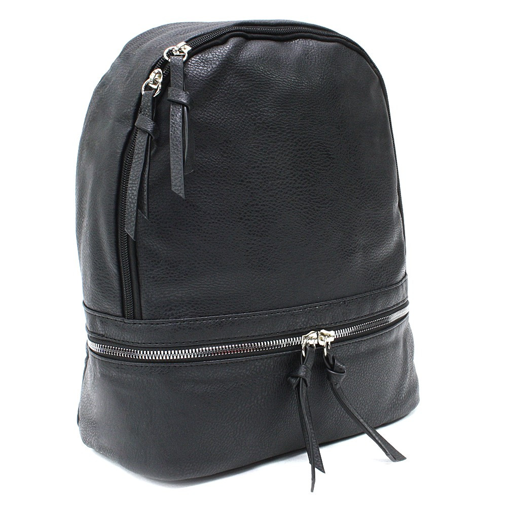 Čierny dámsky elegantný zipsový batoh Emely