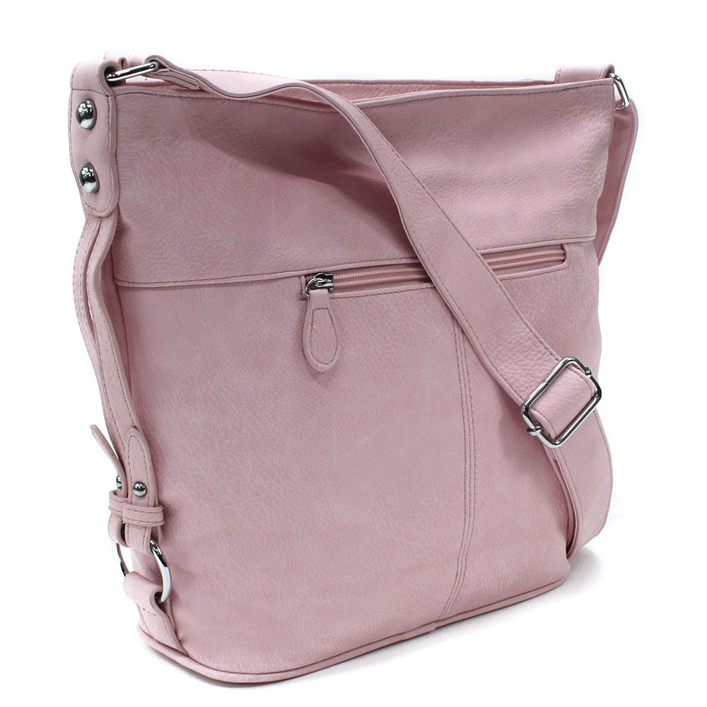 Světle růžová velká moderní crossbody kabelka Ulbiel