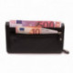 Černá hladká klopnová kožená dámská peněženka Aideen