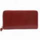 Červená zipová dlouhá kožená dámská peněženka Gayla