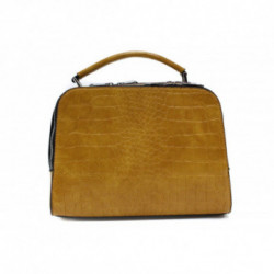 Žltá dvojzipsová dámska kufríková kabelka do ruky Berenice