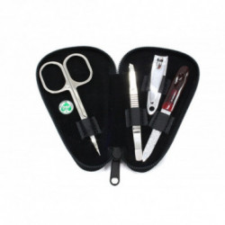 Čierna kožená dámska manikúra s potlačou Tikvah