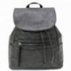 Tmavě šedý dámský klopnový batoh s přední kapsou Adreea