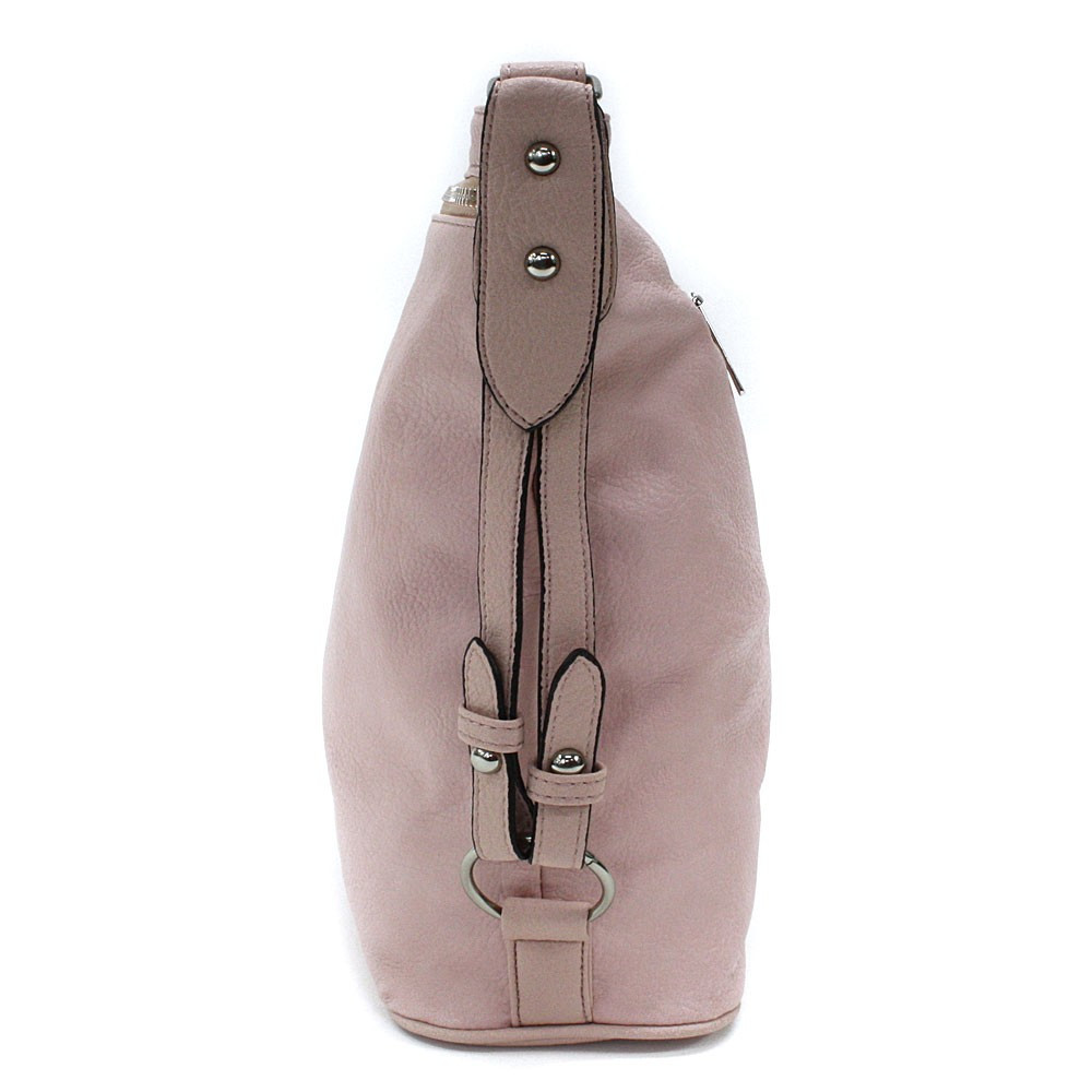 Světle růžová moderní dámská zipová crossbody kabelka Nancie