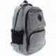 Světle šedý studentský prostorný zipový batoh Maxton
