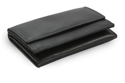 Čierna kožená mini peňaženka Athena