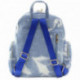 Modrobílý dámský zipový batoh s prošitím Viviana