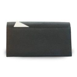 Čierna kožená čašnícka peňaženka Lila