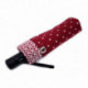 Vínově červený puntíkovaný skládací plně automatický dámský deštník Alaya