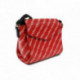 Černočervená dámská klopnová kabelka s potiskem Carbrey