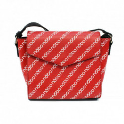 Čiernočervená dámska klopnová kabelka s potlačou Carbrey