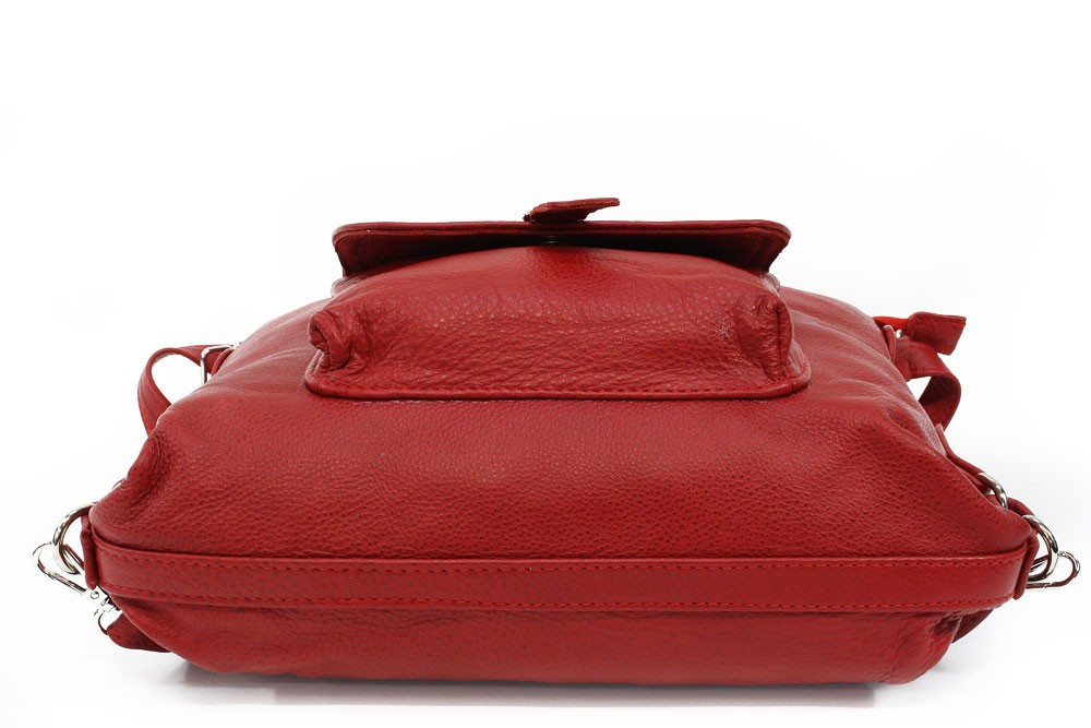 Červená dámská kabelka s kombinací batohu Jawell