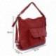 Červená dámská kabelka s kombinací batohu Jawell