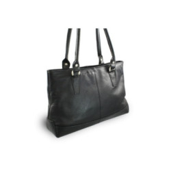 Čierna elegantná zipsová kabelka z pravej kože Arya