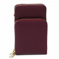 Vínovo červená zipsová dámska kabelka cez telo Elsie