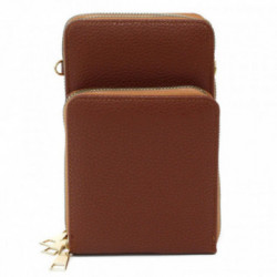 Hnedá zipsová dámska kabelka cez telo Elsie