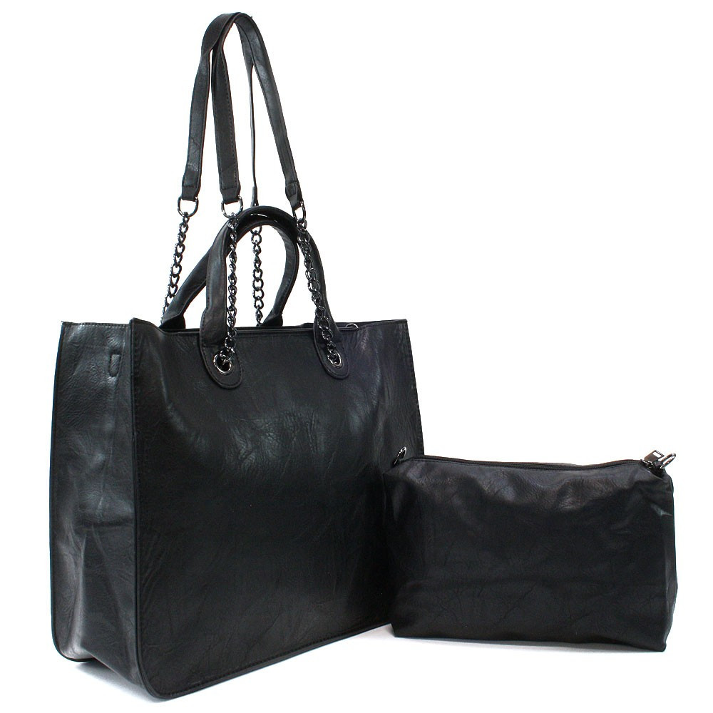 Čierny dámsky elegantný kabelkový set 2v1 Kayden