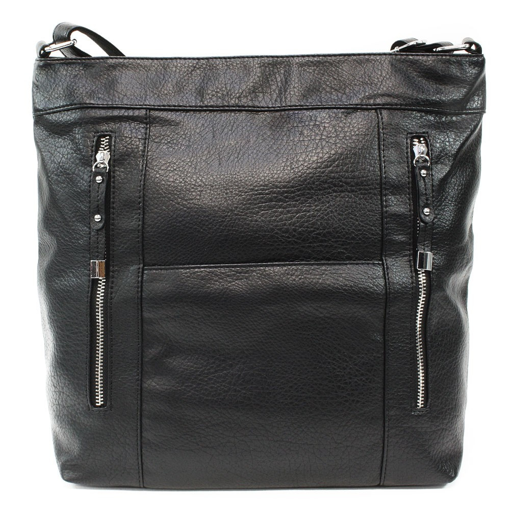 Černá velká crossbody kabelka se stříbrnými doplňky Curcio
