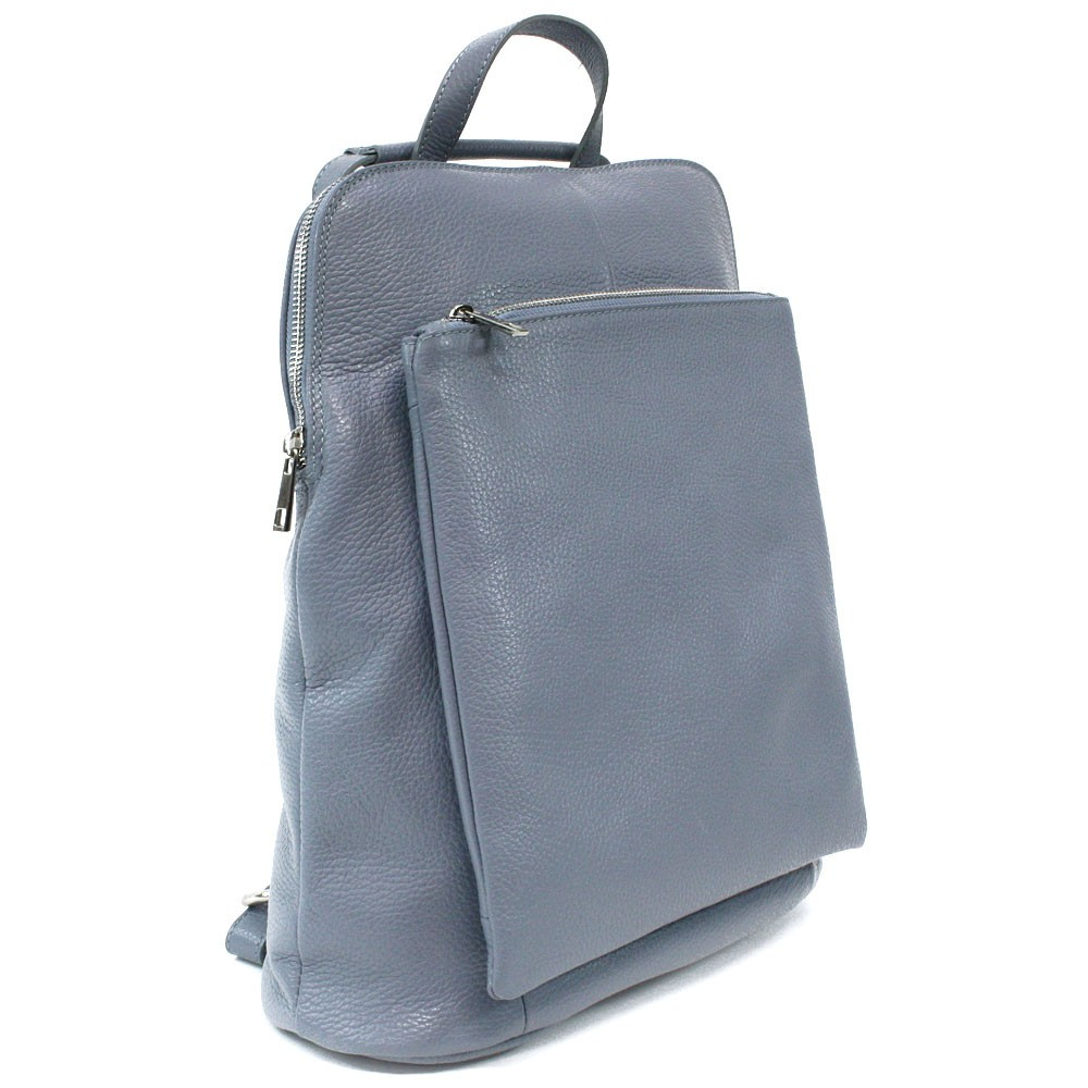 Svetlo modrý kožený dámsky módny batôžtek/kabelka Damarion