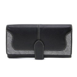 Čiernobiela dámska listová peňaženka so zápinkou Abigail